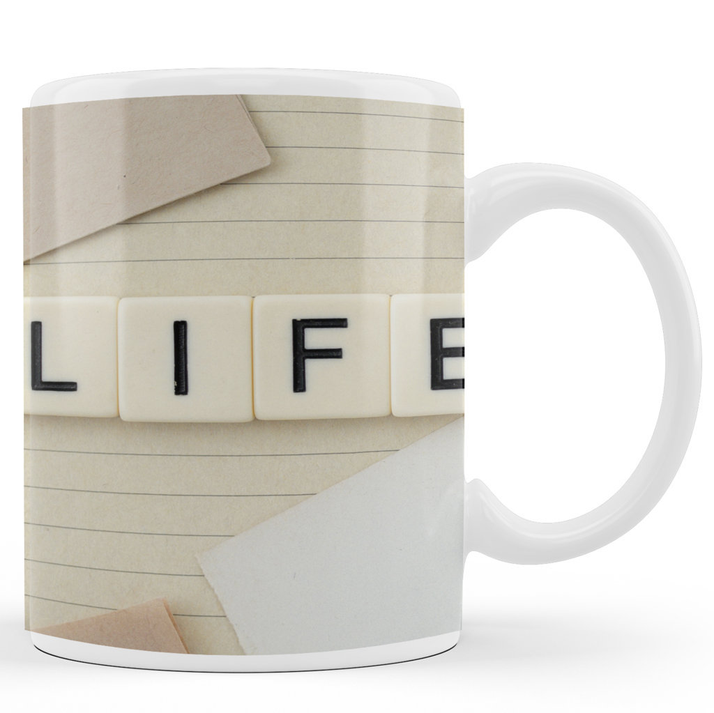 Printed Ceramic Coffee Mug | Scramble Series | Lifestyle | 325 Ml.